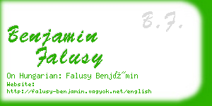 benjamin falusy business card